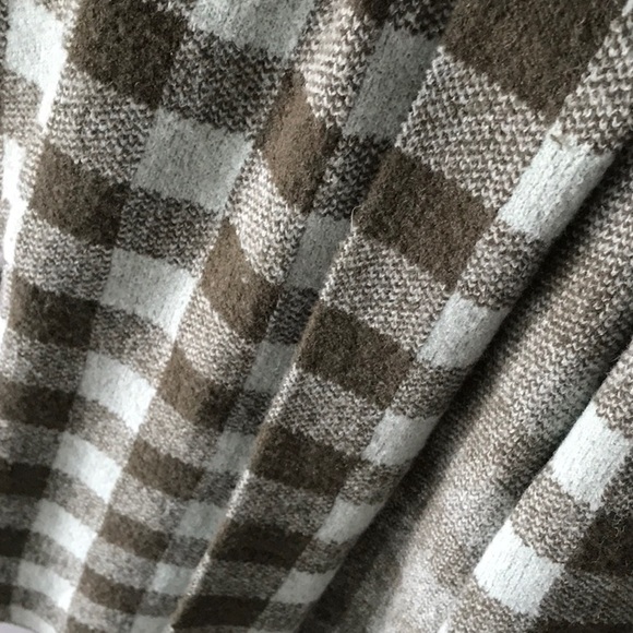 Brown Aqua checked Sweater coat sz XS - Picture 2 of 9